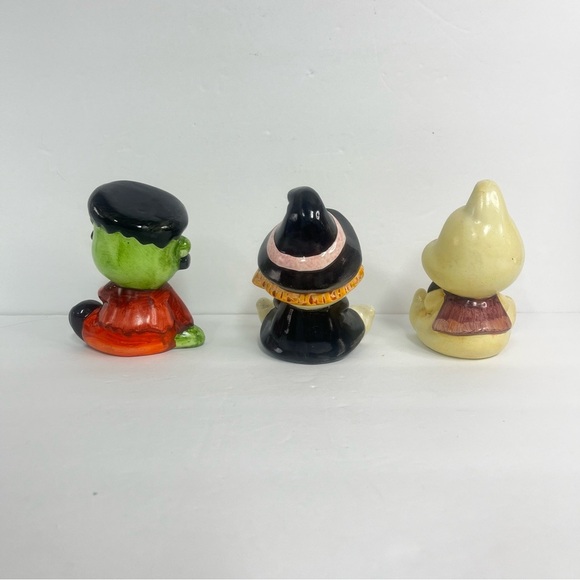 kitschy halloween witch baby frankenstein ghost  ceramic 60s whimsical htf - Picture 3 of 5